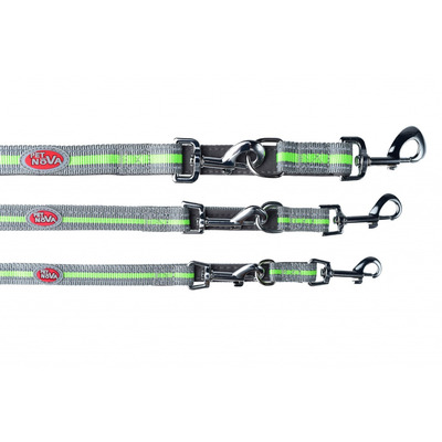 Повідець Pet Nova Adjust S 1.5 х 240 см Сірий (з відбивачем)