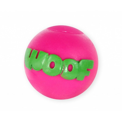 Іграшка для собак М'ячик з написом WOOF Pet Nova 8 см рожевий