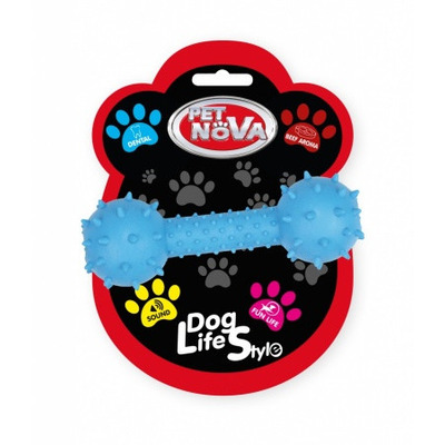 Іграшка для собак Гантель зі звуком Pet Nova 14 см синій