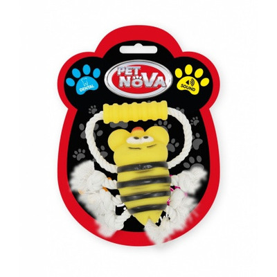 Іграшка для собак Бджола на мотузці з ручкою Pet Nova 26 см