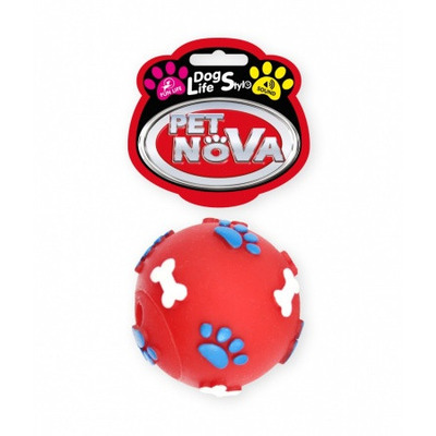 Іграшка для собак М'яч із гравіюванням Pet Nova 6 см червоний