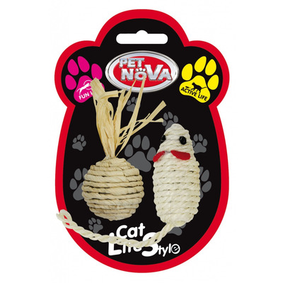 Іграшка для котів Мишка та куля Pet Nova 7х3 см Іграшка для котів Мишка та куля Pet Nova 7х3 см