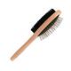 Подвійна дерев'яна щітка Pet Nova Wood 2Brush для професійного догляду за шерстю розмір L