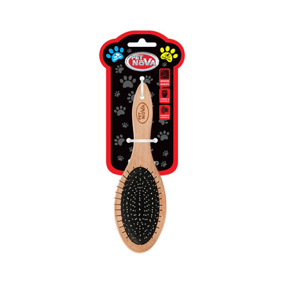 Двойная деревянная щетка Pet Nova Wood 2Brush для профессионального ухода за шерстью размер M Двойная деревянная щетка Pet Nova Wood 2Brush для профессионального ухода за шерстью размер M
