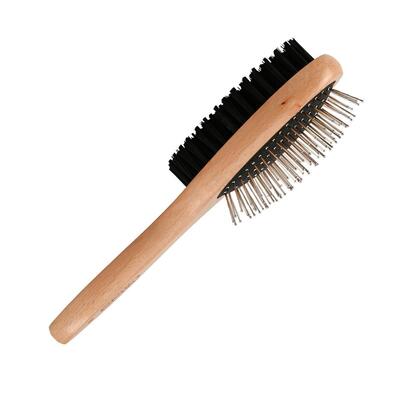 Двойная деревянная щетка Pet Nova Wood 2Brush для профессионального ухода за шерстью размер M