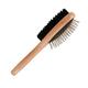 Подвійна дерев'яна щітка Pet Nova Wood 2Brush для професійного догляду за шерстю розмір M