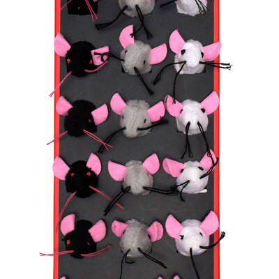 Іграшки для котів Pet Nova Mouse Mix мишки плюшеві 24 шт три кольори
