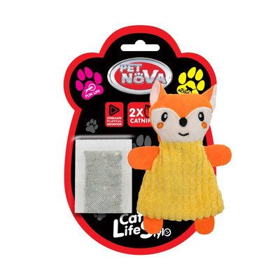 Игрушка для кота Pet Nova Catnip Fox с пакетиками кошачьей мяты